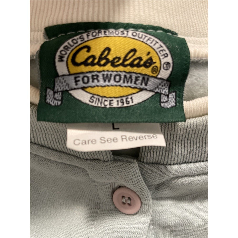 Vtg Cabelas For Women Cardigan Sweatshirt Womens L Snow Winter Birds Bunny NOS - Picture 4 of 16